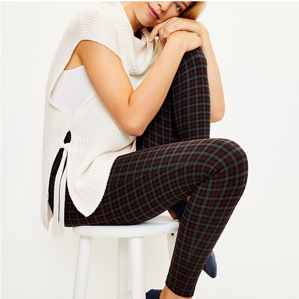 Loft Checkered Ponte Leggings